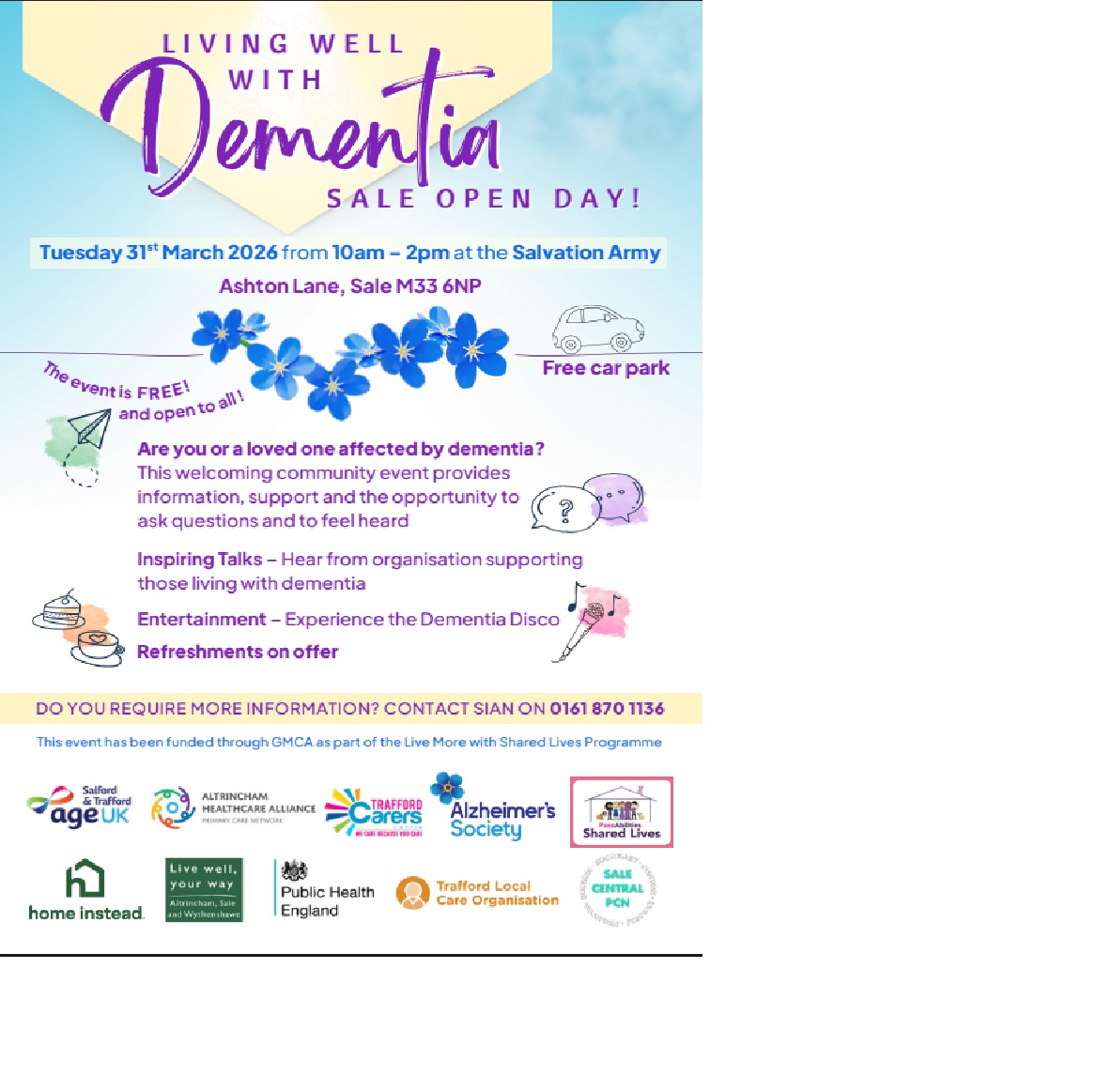 Living Well With Dementia Event – Tuesday 31st March 2026